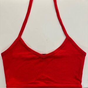 *SUPER RARE* BRANDY HALTER CROP TOP in RED